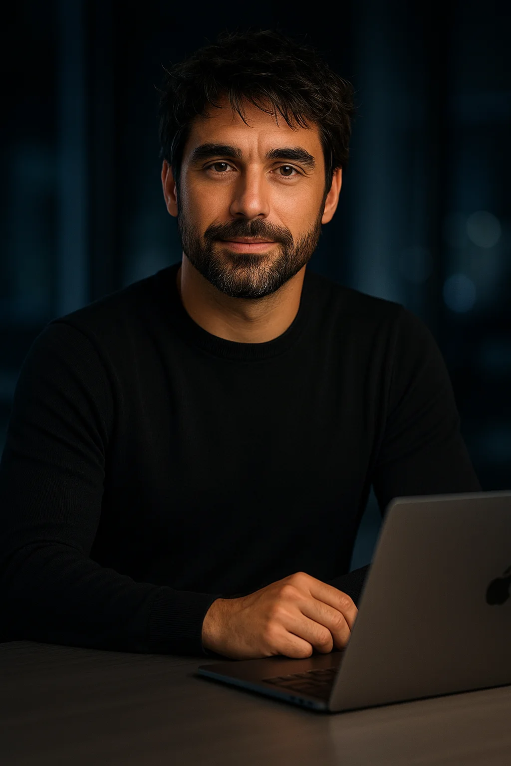 Sébastien Nyssen, développeur full-stack et consultant digital, à son bureau